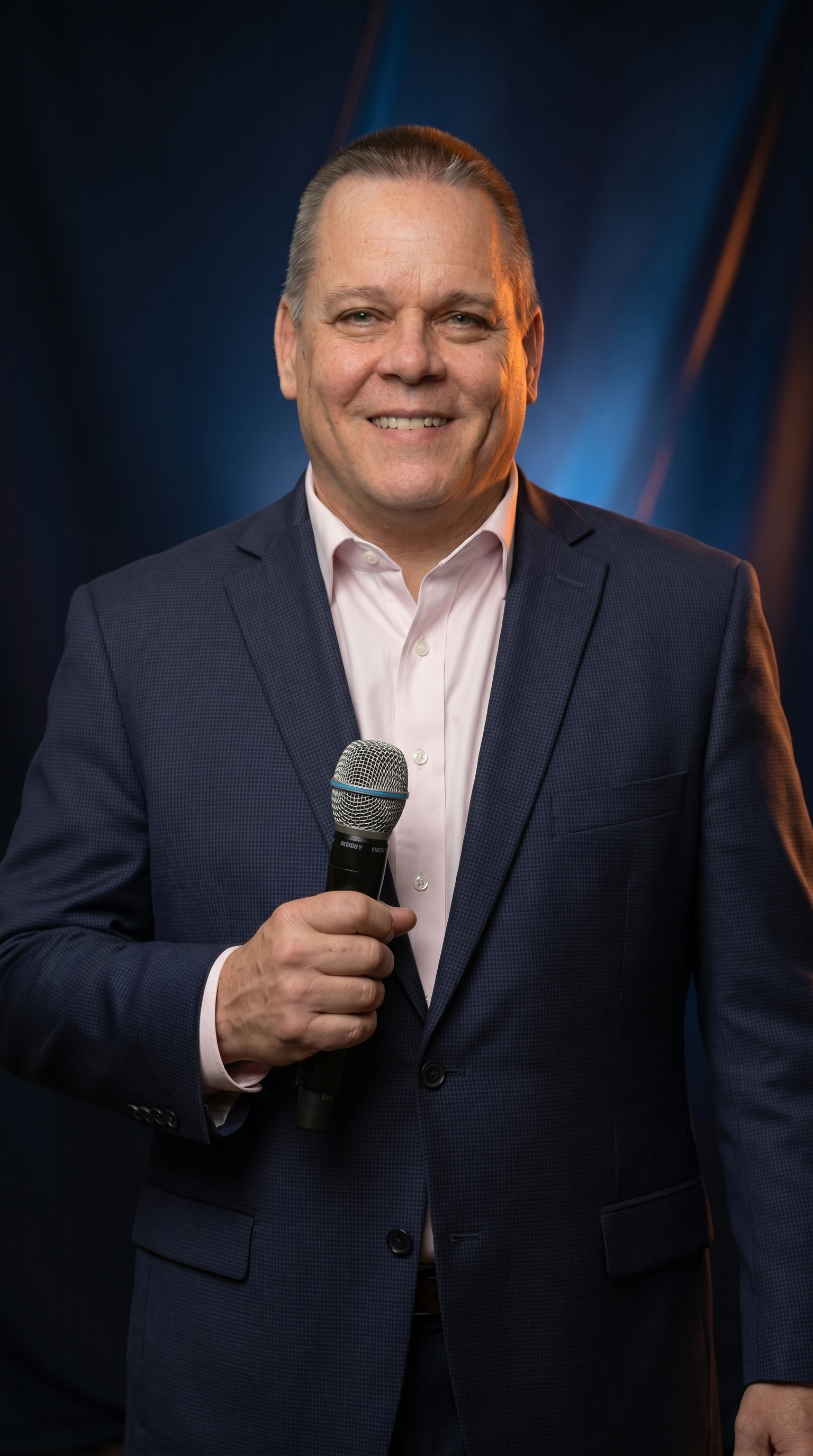 Steve Wormer speaking with microphone